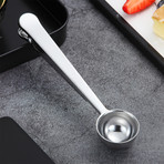 2-In-1 Coffee Spoon + Clip (Silver)