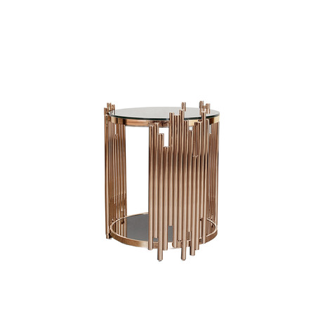 Mauris Round End Table // Rose Gold