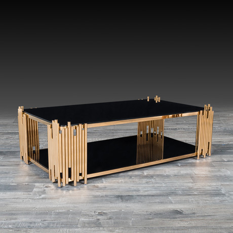 Mauris Rectangular Coffee Table // Rose Gold