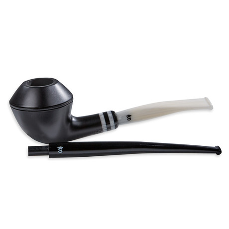 Stanwell Black & White Smooth Pipes // 406 // Bulldog Straight