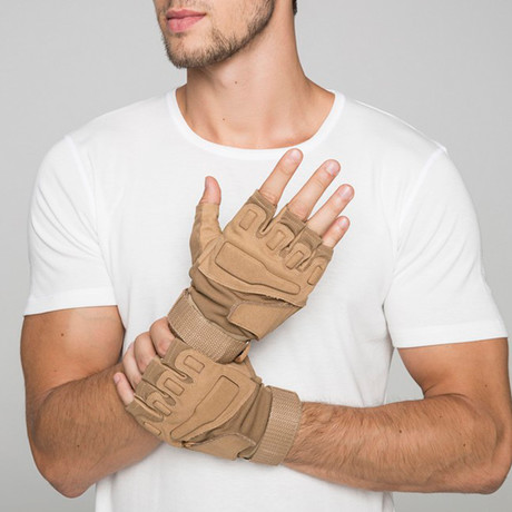 Haki Fingerless Glove // Beige (Small)