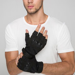Yellowstone Fingerless Gloves // Black (Medium)