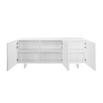 Stella Buffet (White Lacquer + Brushed Stainless Ste)