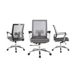 Anna Office Chair // Light Gray Mesh + Black Frame + Chrome Plated Base