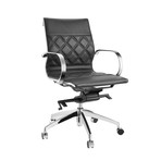 Claire Arm Office Chair (Black + Chrome)