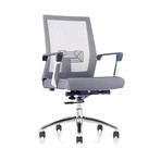 Anna Office Chair // Light Gray Mesh + Black Frame + Chrome Plated Base