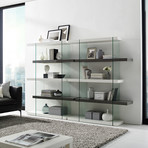 Genesis Bookcase // High Gloss Gray + White Lacquer (29" Height)