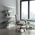 Genesis Bookcase // High Gloss White Lacquer (29" Height)