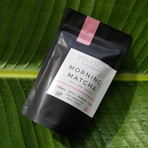 Organic Spirulina Powder + Adaptogenic Morning Matcha Latte Blend + On-the-go Adaptogenic Morning Matcha Latte Single-Serving Sachets Box Bundle