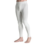 Men's Compression Long Pants // White (Large)