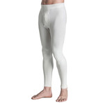 Men's Compression Long Pants // White (Large)
