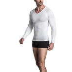 Men’s Compression Long Sleeve Shirt // White (X-Large)