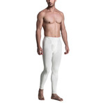 Men's Compression Long Pants // White (Small)
