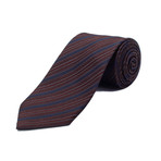 Ermenegildo Zegna // Silk Striped Tie // Brown + Blue