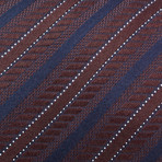 Ermenegildo Zegna // Silk Striped Tie // Brown + Blue