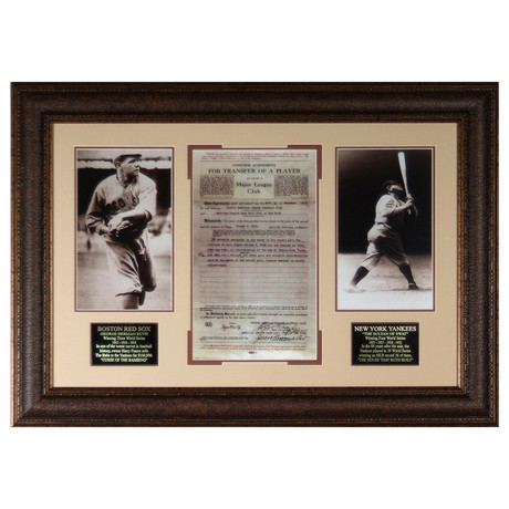 Babe Ruth // Collectible Display // Replica Yankees Contract