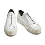 Tristan Low Zip-Up Leather Sneakers // White (Euro: 43)