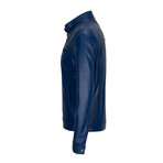 Classic Leather Jacket // Light Blue (S)