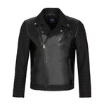 Side-Zip Leather Jacket // Black (XL)