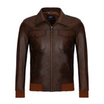 Classic Leather Jacket // Brown (XL)