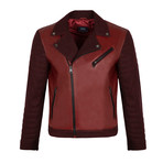 Side-Zip Leather Jacket // Bordeaux (S)