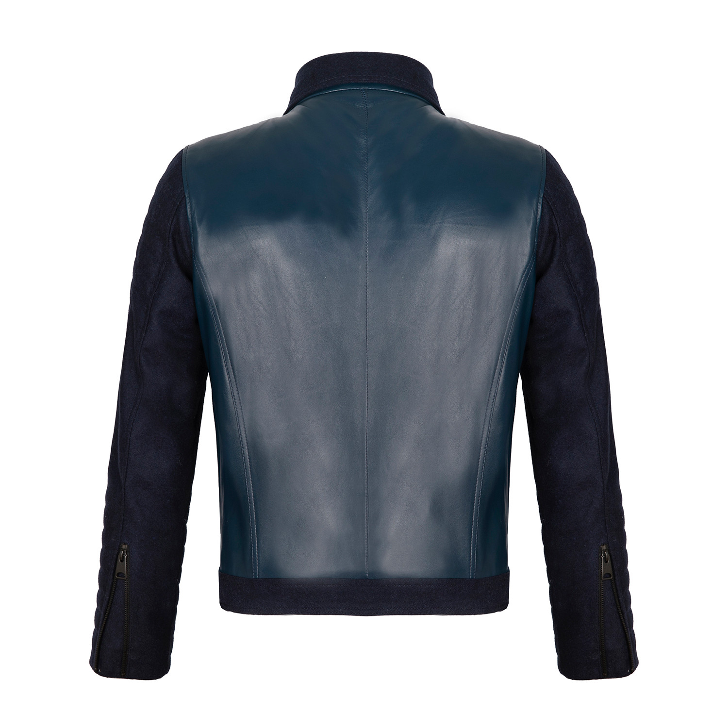 Side-Zip Leather Jacket // Navy (M) - Paul Parker // Burak & Espana ...