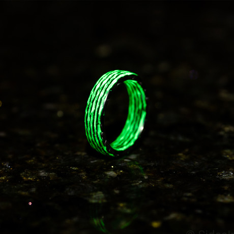 Matrix Carbon Fiber Ring // Green (5)