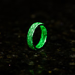 Matrix Carbon Fiber Ring // Green (8)