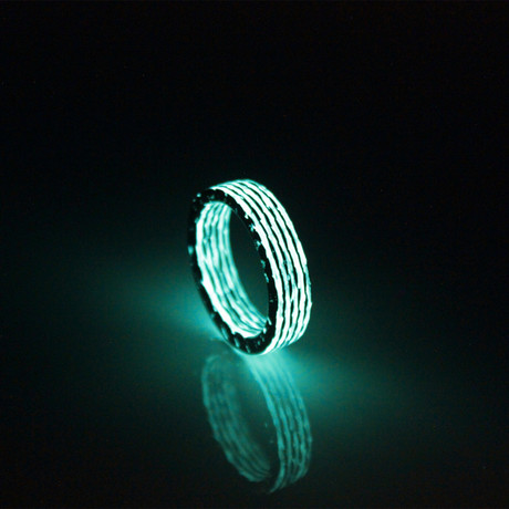 Matrix Carbon Fiber Ring // Aqua (5)