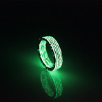 Matrix Carbon Fiber Ring // Green (8)