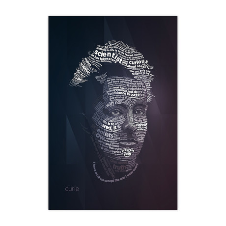 Marie Curie Typography Quotes (18"W x 24"H x 1.5"D)