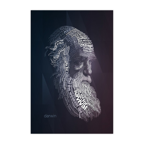 Charles Darwin Typography Quotes (18"W x 24"H x 1.5"D)