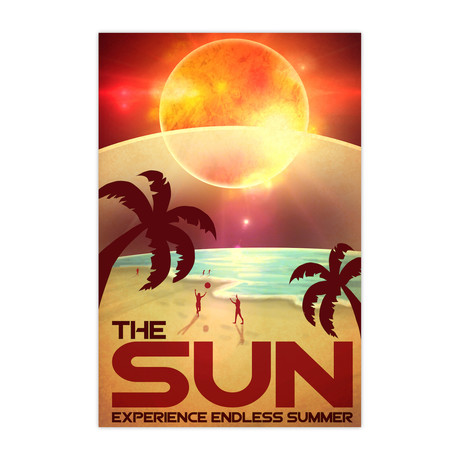 Explore The Sun Endless Summer Retro Futuristic (18"W x 24"H x 1.5"D)