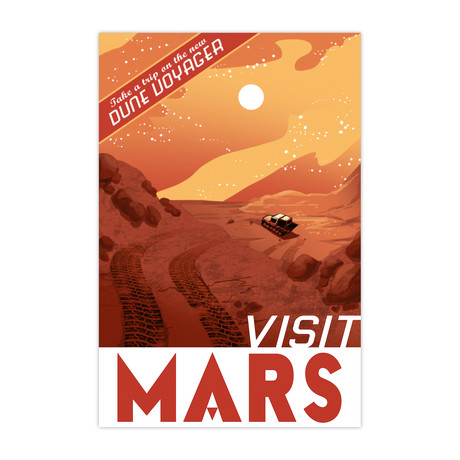 Visit Mars Retro Futuristic (18"W x 24"H x 1.5"D)