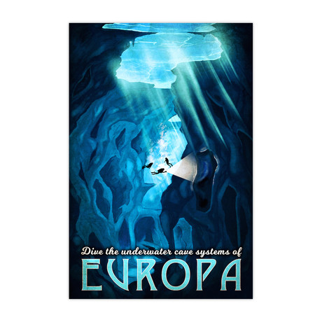 Dive Europa Retro Futuristic (18"W x 24"H x 1.5"D)