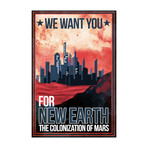 Colonize Mars Retro Futuristic (18"W x 24"H x 1.5"D)