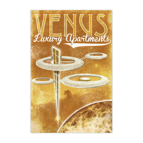 Venus Luxury Apartments Retro Futuristic (18"W x 24"H x 1.5"D)