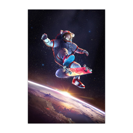 Astronaut Kickflip (18"W x 24"H x 1.5"D)