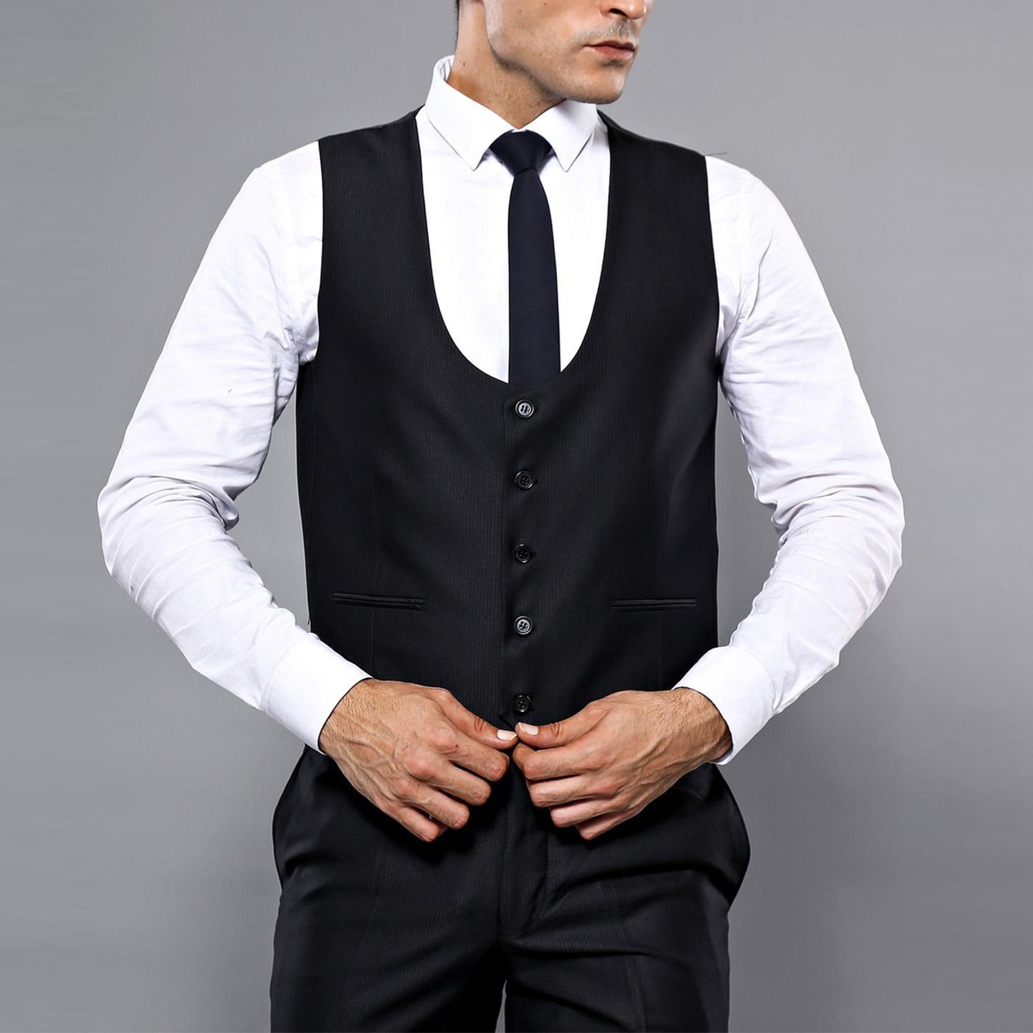 Lucas 3-Piece Slim Fit Suit // Black (Euro: 56) - wessi - Touch of Modern