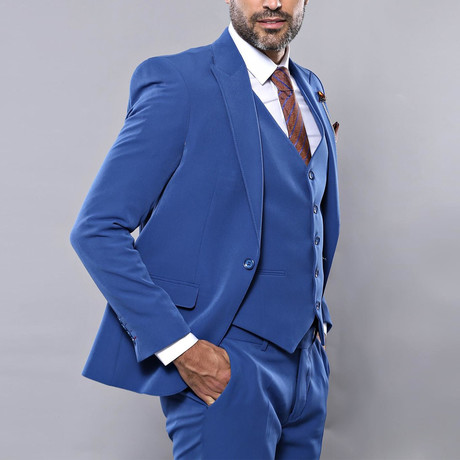 Fin 3-Piece Slim Fit Suit // Blue (Euro: 44)