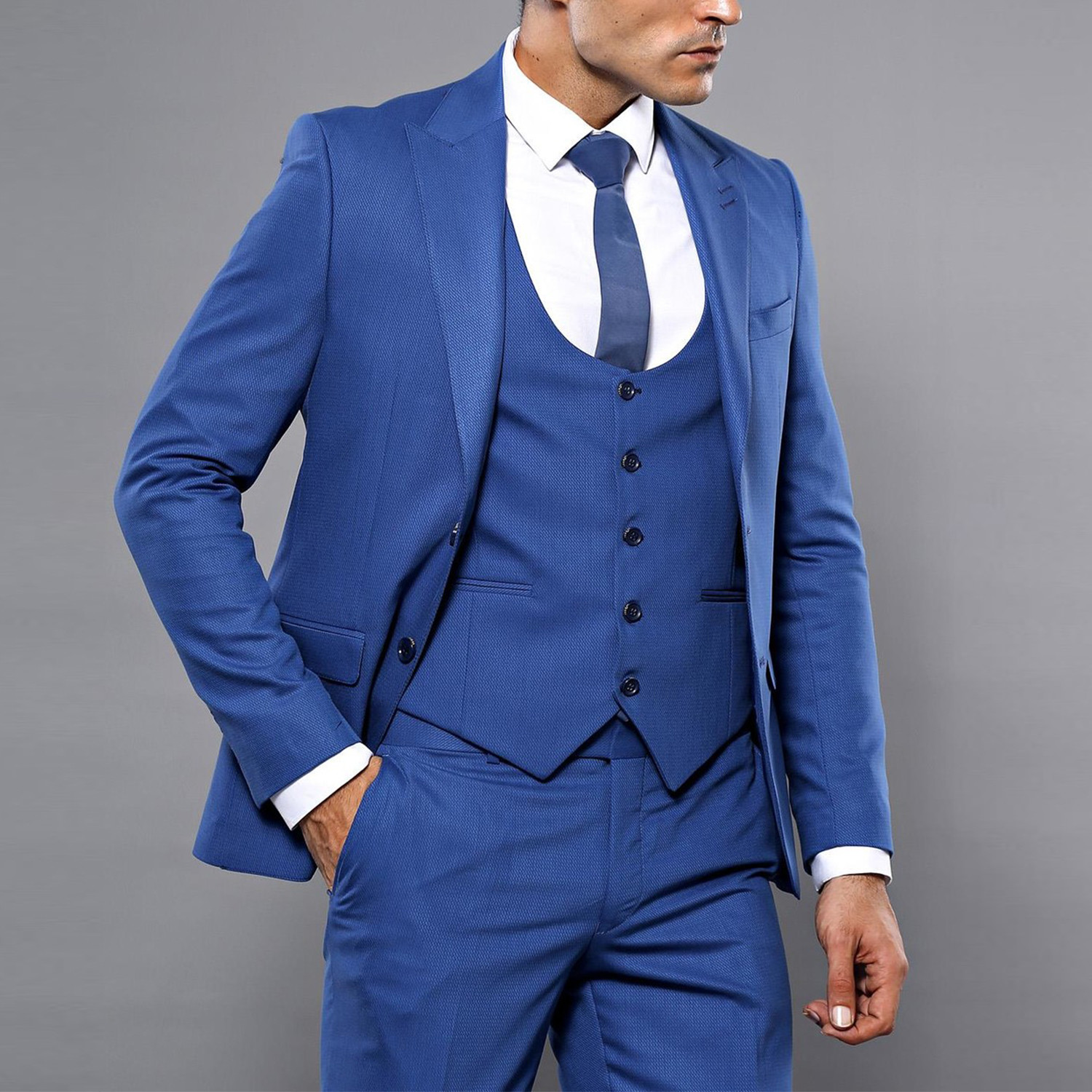 Kylian 3-Piece Slim Fit Suit // Blue (Euro: 56) - Wessi - Touch of Modern