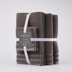 Checkboard Textured Towels // Set of 6 // Charcoal