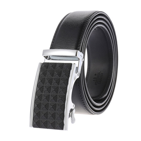 Leather Belt // Leather Belt // Black Belt - Black Buckle // Model AEBL197