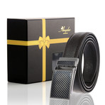 Leather Belt // Leather Belt // Black Belt - Black Buckle // Model AEBL199