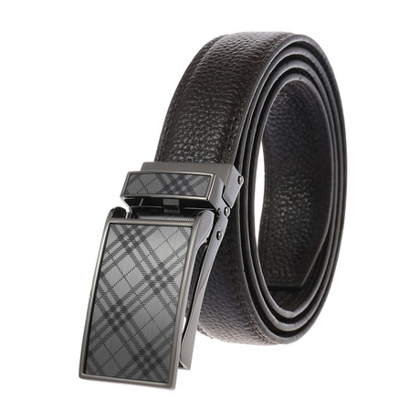 Leather Belt //  Black Belt + Black Buckle // Model AEBL198