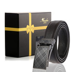 Leather Belt //  Black Belt + Black Buckle // Model AEBL198