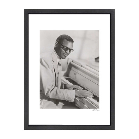 Ray Charles Sitting at Piano (12"W x 16"H x 2"D)