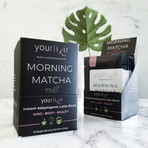 Adaptogenic Morning Matcha Latte Blend + On-the-go Adaptogenic Morning Matcha Latte Single-Serving Sachets Box Bundle