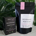 Adaptogenic Morning Matcha Latte Blend + On-the-go Adaptogenic Morning Matcha Latte Single-Serving Sachets Box Bundle