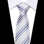 Neck Tie // White + Blue Stripe